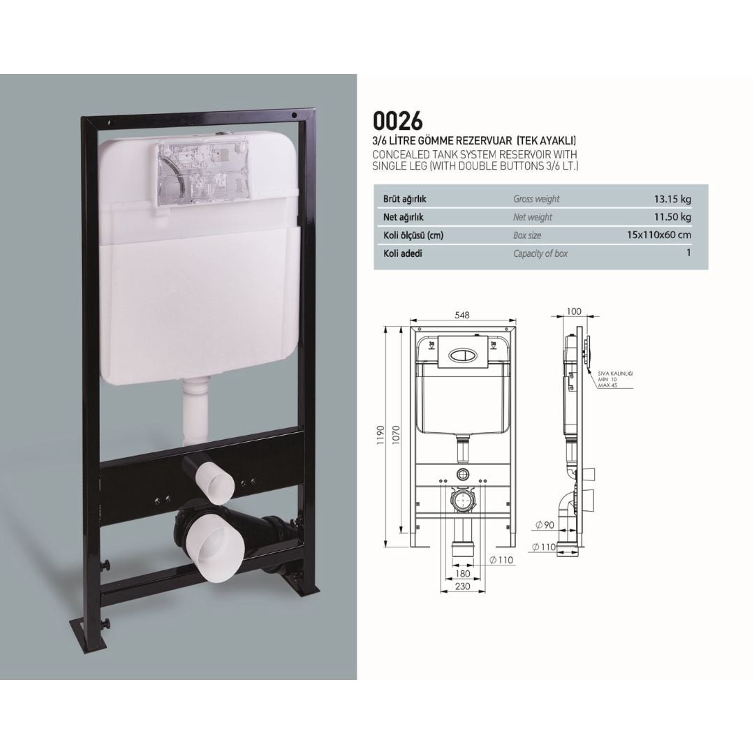 0026 Gömme Rezervuar