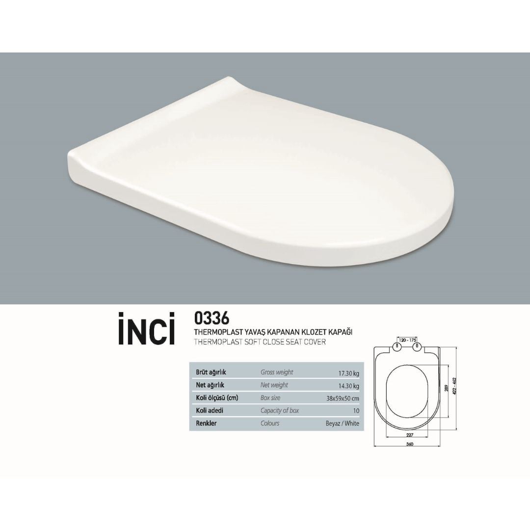0336 İnci Yavaş Kapanan Klozet Kapağı