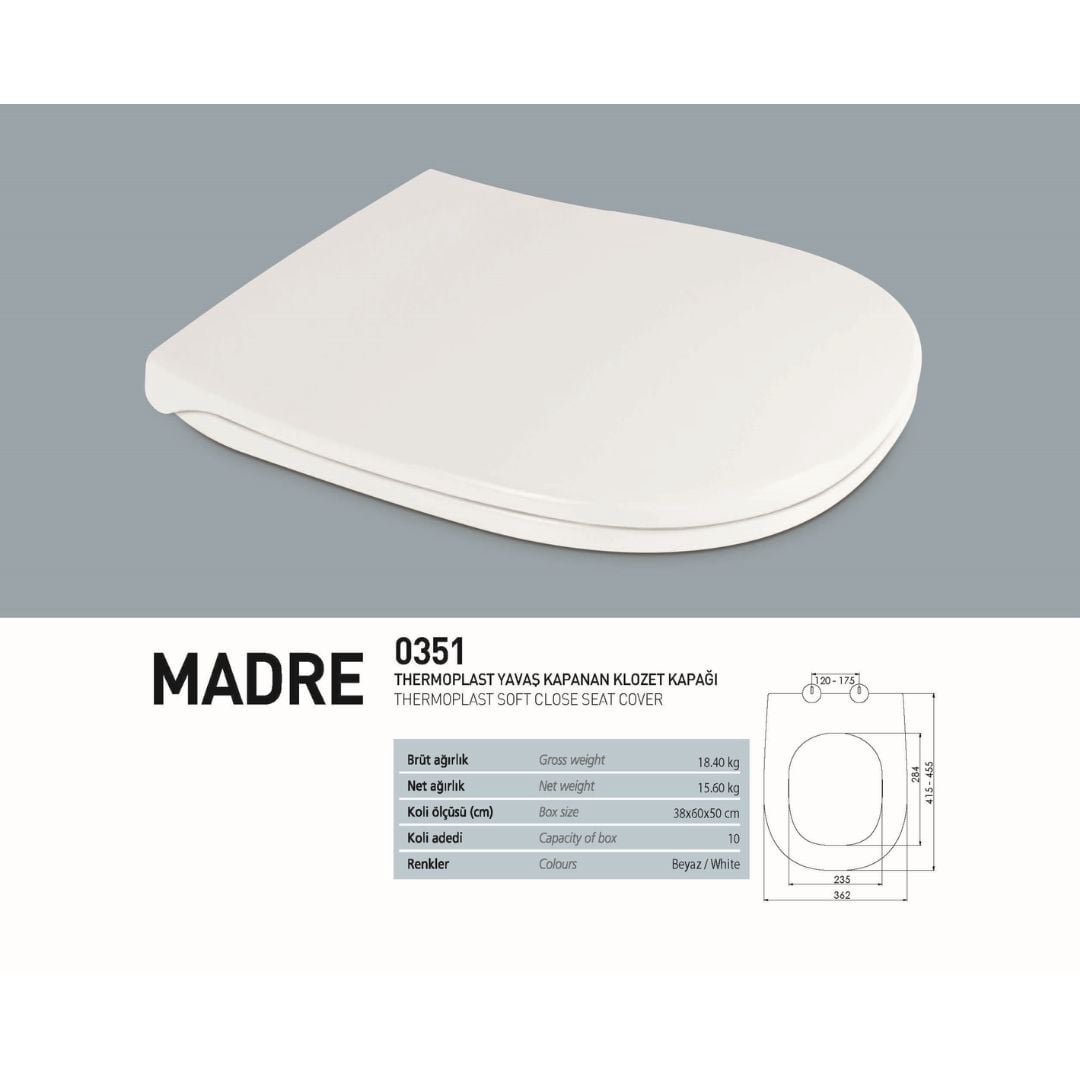 0351 Madre Yavaş Kapanan Klozet Kapağı