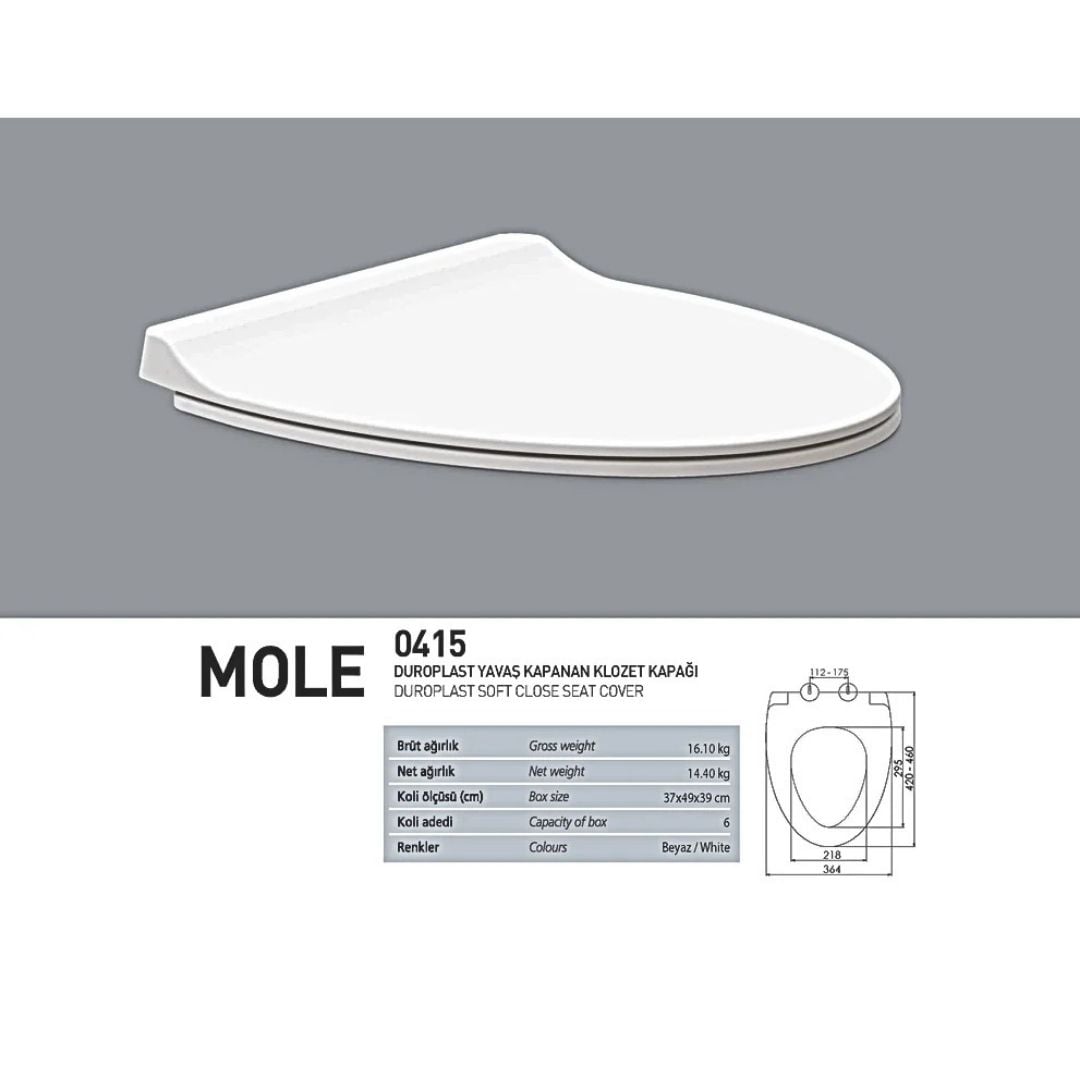 0415 Mole Yavaş Kapanan Klozet Kapağı