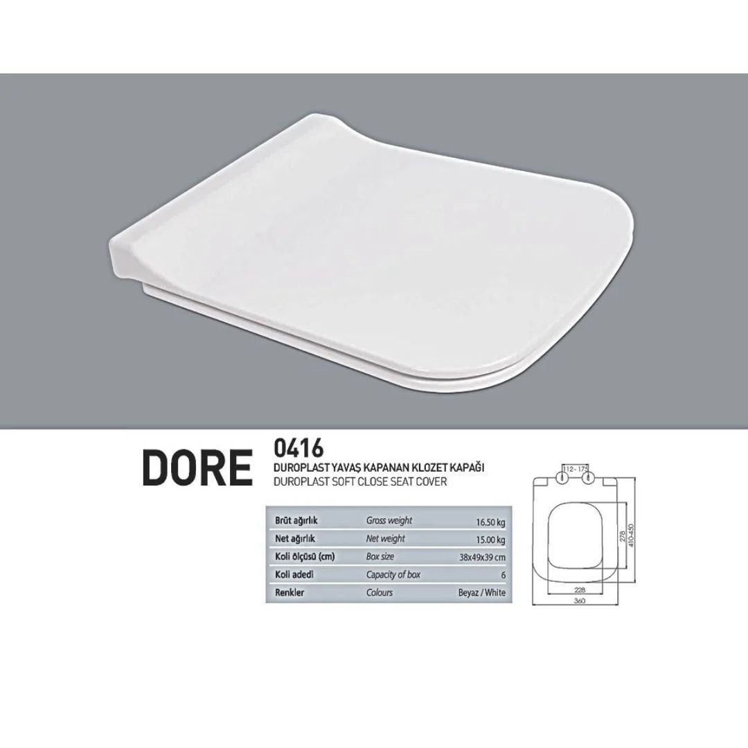 0416 Dore Yavaş Kapanan Klozet Kapağı